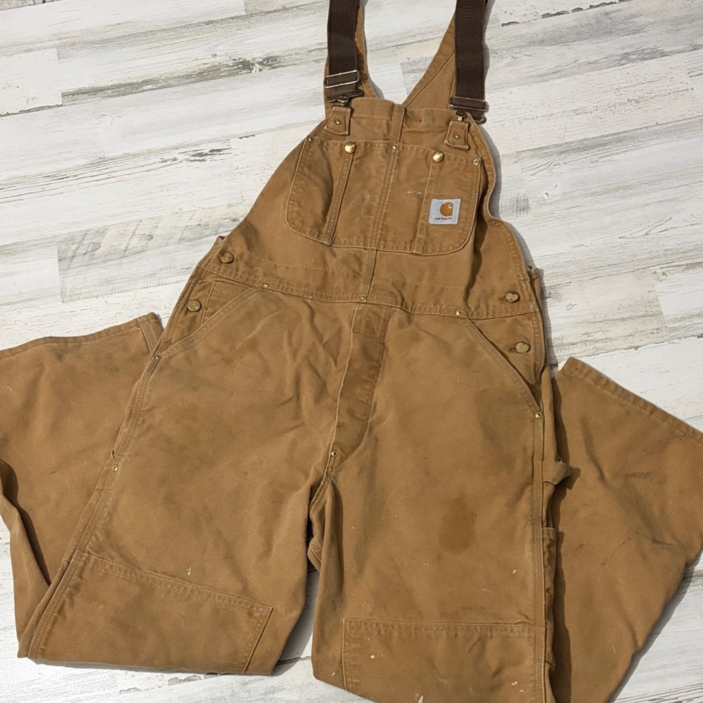 Carhartt Tan Work Overalls coveralls - Picture 1 of 12